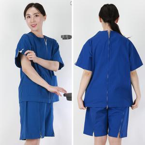 신화가운 오픈형 트임환자복 지퍼 벨크로 찍찍이 기능성 트임검진복 정형외과 한의원 뜸치료 물리치료복