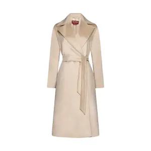 막스마라 스튜디오 여성 우미도 벨티드 캐시미어 코트 에크루 2416011101600 005