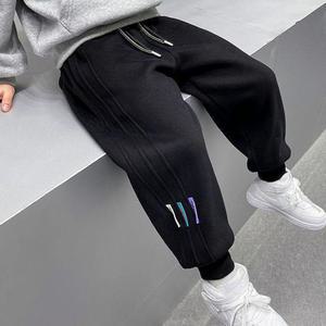 무릎패치기모바지 아동면바지 겨울용기모 남여공용 블랙밴딩 초등남아 초등여아