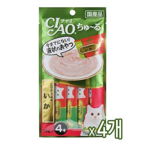 챠오츄르 닭가슴살오징어 (SC-79) 4봉 고양이간식