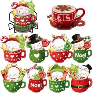 크리스마스 성탄절 컵받침 보석십자수 8개 한세트 (샤이닝비즈) 신제품