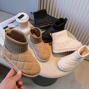 [리틀잼스]니트앵클 털 퀄팅 아동 여아 남아 공용 방한 운동화 겨울 방한화 kd776