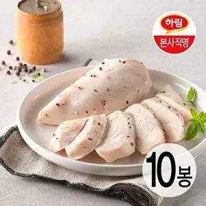 [하림][T딜]하림이닭 저염닭가슴살 블랙페퍼 100g 10팩