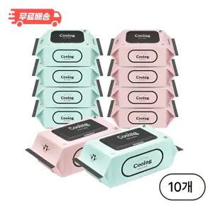 쿠잉 네이처 물티슈 대용량 캡형, 45g, 120매, 10개