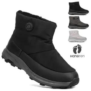 남녀공용 생활방수 털 안감 방한화 남성 부츠 미끄럼방지 패딩 기모 단화 겨울 커플 신발