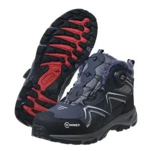 힘맨 중단화 방한 안전화 HM-806N 다이얼 네이비 겨울 기능성 작업화 털달린 방한화