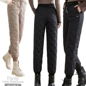 오리털 여성 덕다운 패딩 조거 팬츠 밴딩 여성 덕다운 조거