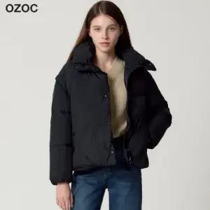 오조크 덕다운 하이넥 숏패딩