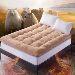 양털식 토퍼 매트리스 퀸 침대 바닥 패드 접이식 매트