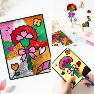 [문구티쳐] 민화샵 카네이션 포일아트 DIY 만들기세트 어버이날 카드