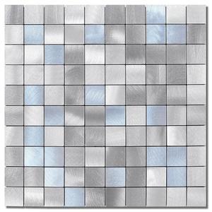주방 금속 모자이크 사각 벽난로 타일 내열 벽 스티커용 VAOVI 필 앤 스틱 백스플래시(블루 그레이, 10PCS)