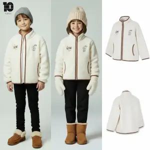 [백화점 출고] 탑텐 키즈 패딩 남아 여아 피너츠 덤블 보아 집업 아이보리 뽀글이 후리스 플리스 털 자켓
