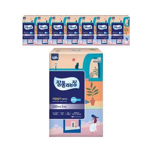 잘풀리는집 리얼실키 미용티슈, 250매, 3입, 8개