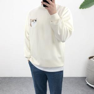 [엠클로] 오버핏 특양면 기모 미니 시바견 자수 맨투맨 티셔츠 남여공용 5컬러