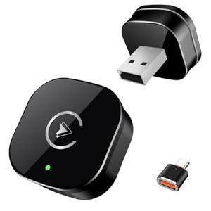 용 무선 카플레이 어댑터, 유선 카플레이가 있는 자동차용 미니 USB 디자인, 빠른 연결, 5.8GHz WiFi, 지연 없음, iOS 10+ 및 6+와 호환, USB/타입 C, 플러그 앤 플레이(블랙)