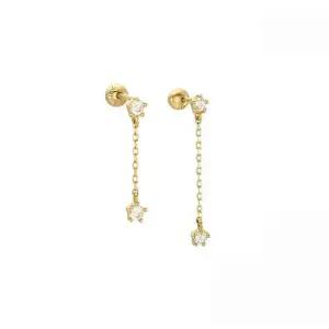 [로이드]1층 동아수성 언발란스드롭 10K GOLD 골드 피어싱귀걸이 (LPTF2071T)