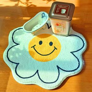 스마일 데이지 발매트 아이방 현관 욕실 애완동물 러그 귀여운 발판 사계절 매트