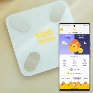 100burny가 매일 체중 관리 게임 결과를 알려주는 백번 블루투스 스마트 체중계 100BURN Smart Scale