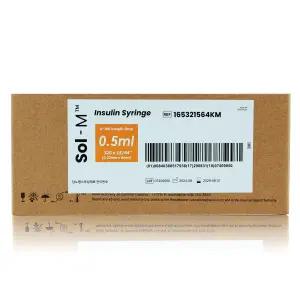 솔엠 멸균 인슐린 주사기 32G 6mm 0.5ml 1박스 100입(개별포장)