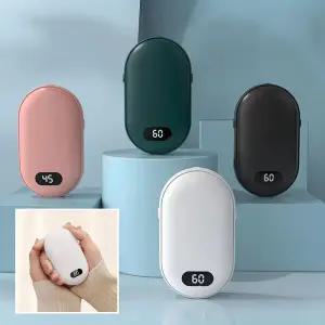 KC인증 충전식 손난로 양면발열 보조배터리 LED 표시 C타입 5000mAh 캠핑 등산 판촉 선물 답례품