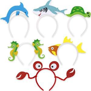 바다 아래 테마 머리띠 만화 바다 동물 거북이 해마 상어 머리 장식 사진 소품 해피 키즈 생일 파티 장식