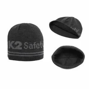 K2세이프티 겨울 방한 남녀공용 비니 보온 스트라이프 니트 모자