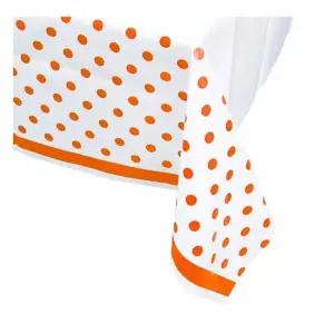 라인도트 테이블보 오렌지