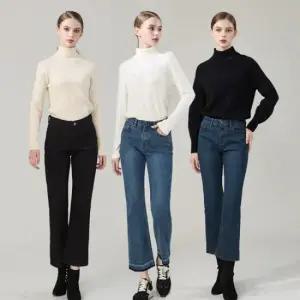 로코엘라 메이슨 웜기모 세미 플레어 밴딩 여성 데님