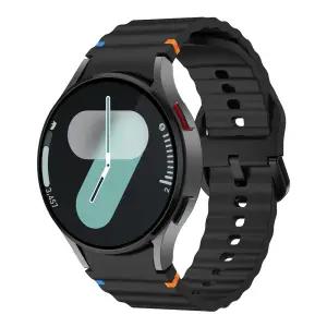 갤럭시워치 7 6 5 4 프로 클래식 스티치 스포츠 밴드 실리콘 스트랩 블랙