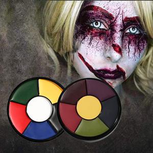 오일 페이스 페인트 팔레트, 할로윈 파티 카모 페이스 및 바디 메이크업 광대 페이스 페인트, SFX 멍 특수 효과 오일 사냥, 6