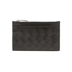 [보테가베네타] 남녀공용 블랙 인트레치아토 지퍼 키 파우치 카드지갑(608784 VCPP3 8803)
