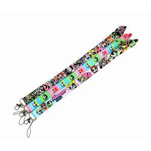 디즈니 POWERPUFF GIRLS 키 체인 패스 체육관 ID 카드 배지 홀더 휴대 전화 넥 스트랩 DIY 교수형 로프 웨빙 리본 액세서리