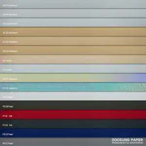 4절 메탈팩보드_단면코팅한 보드에 필름,알루미늄,펄가공을 해 다양한 메탈텍스처를 재현한 용지 150g 300g