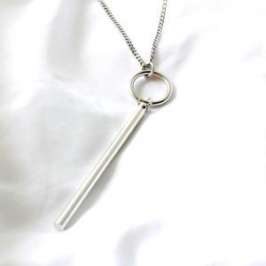 [옷자락]남성 스트릿 실버 링 스틱 목걸이