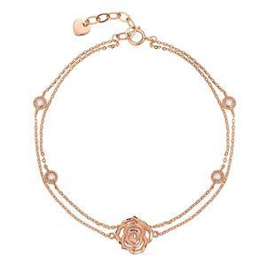 [새미쥬얼리]14k 장미컷팅 큐빅 체인 팔찌