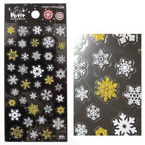 5190-B 반짝반짝 눈꽃 크리스마스 스티커 PVC 겨울 카드 데코 장식