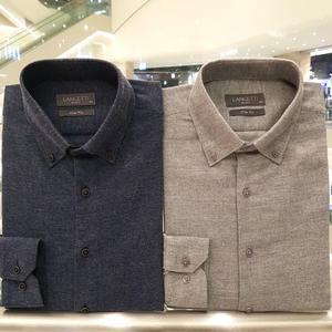 [란체티](하남점)기모 솔리드 버튼다운 슬림핏 LTW3404 긴소매셔츠 2종 택 1