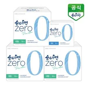 순수한면 생리대 제로 대형 14P x 3팩 + 중형4p