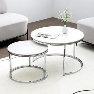 세라믹 트윈 소파 테이블 500+700 원형 카페 거실