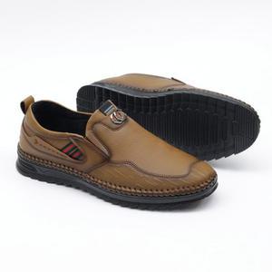 남자 캐주얼화 옆밴딩 가죽로퍼 단화