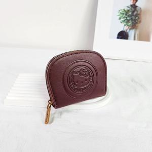 헬로키티 카드지갑 여자 여성 학생 명품 캐릭터 키티 가죽 지퍼 명함 동전 카드 지갑 케이스