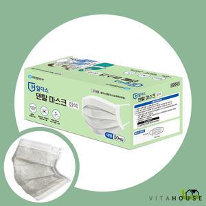 유한킴벌리 힐더스 덴탈마스크 회색 50매 대형 국산 일회용 비말차단 저자극 V