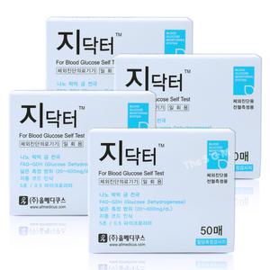 (27|09월)지닥터 혈당시험지 4박스 200매 당뇨 혈당 검사지 시험지 측정지