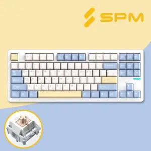 SPM PL87W 텐키리스 무선 기계식 키보드 베이비블루 저소음 목새축
