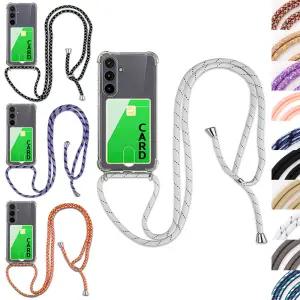 A566 갤럭시 퀀텀6 A56 5G 어깨 롱 스트랩 끈 목걸이 카드 수납 포켓 범퍼 목줄 케이스 학생용 여행용