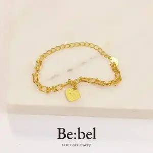 순금팔찌 11.25g(3돈) 24k 여자 클립 체인 하트 비벨