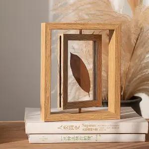 스마트폰거치대 회전식포토액자 원목 우드액자 회전식 웨딩포토액자 포토액자 양면액자