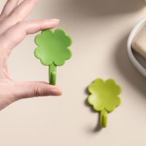 네잎 클로버 접착식 후크, 간편한 설치 투명 벽 사무실용 재사용 가능 행잉 세트당 4 개