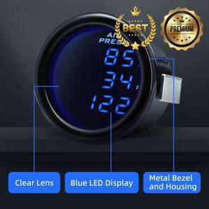 서스펜션 및 조향 52mm LED 공기압 게이지 트리플 듀얼 디스플레이 0-220PSI 에어 라이드 서스펜션 1/8NPT