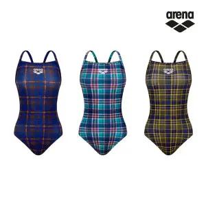 [아레나] 미디움컷 체크 원피스 수영복 싱슬 수퍼 플라이백